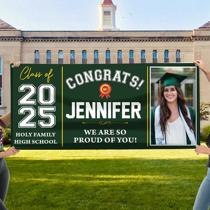 Classic Congratulations Class Of 2025 Banner - Graduation Banner - Unique Graduation Gift - Door Banner