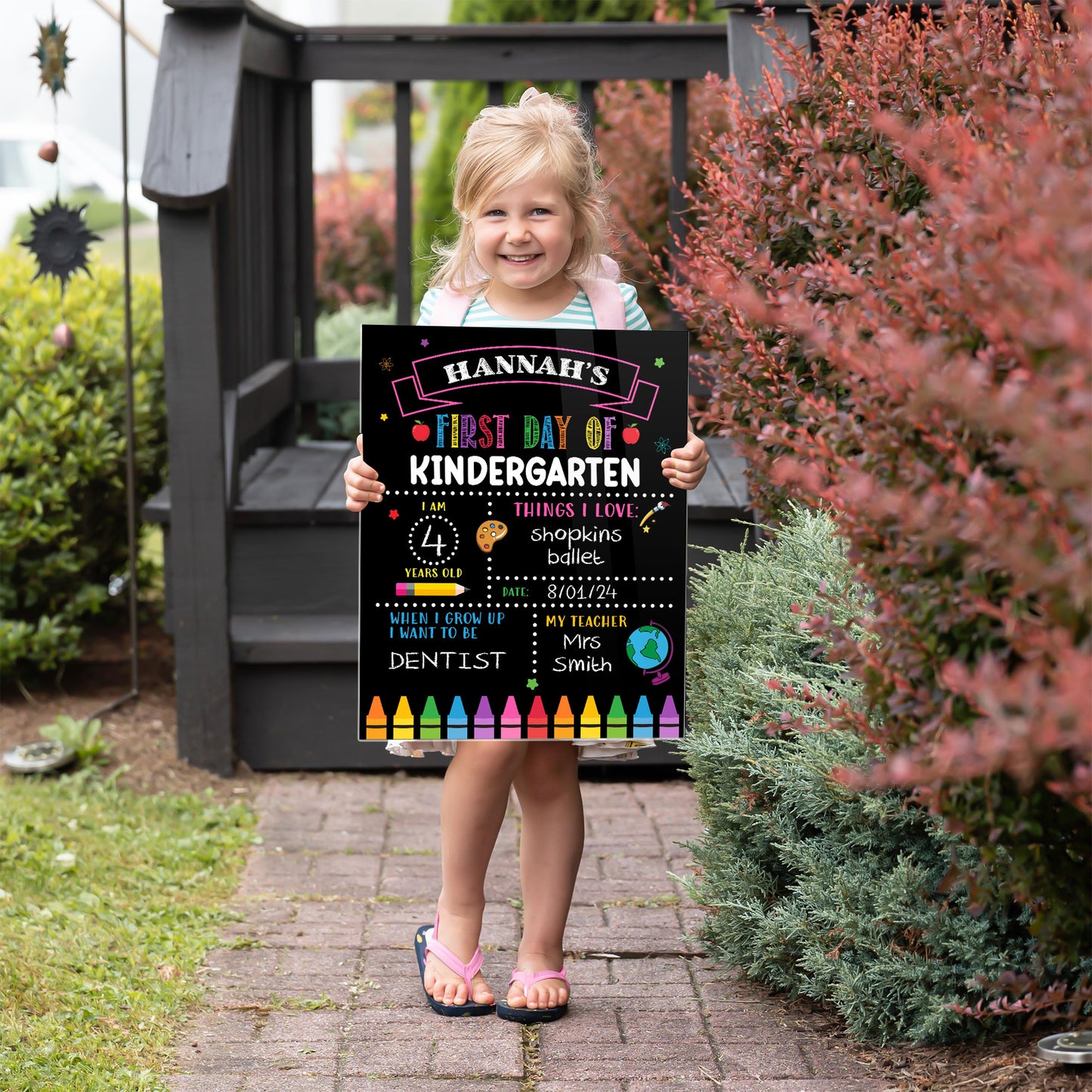 Custom First Day of School Sign Reusable - Back to School Chalkboard Sign - Milestone Chalkboard - 1st Day of School Sign