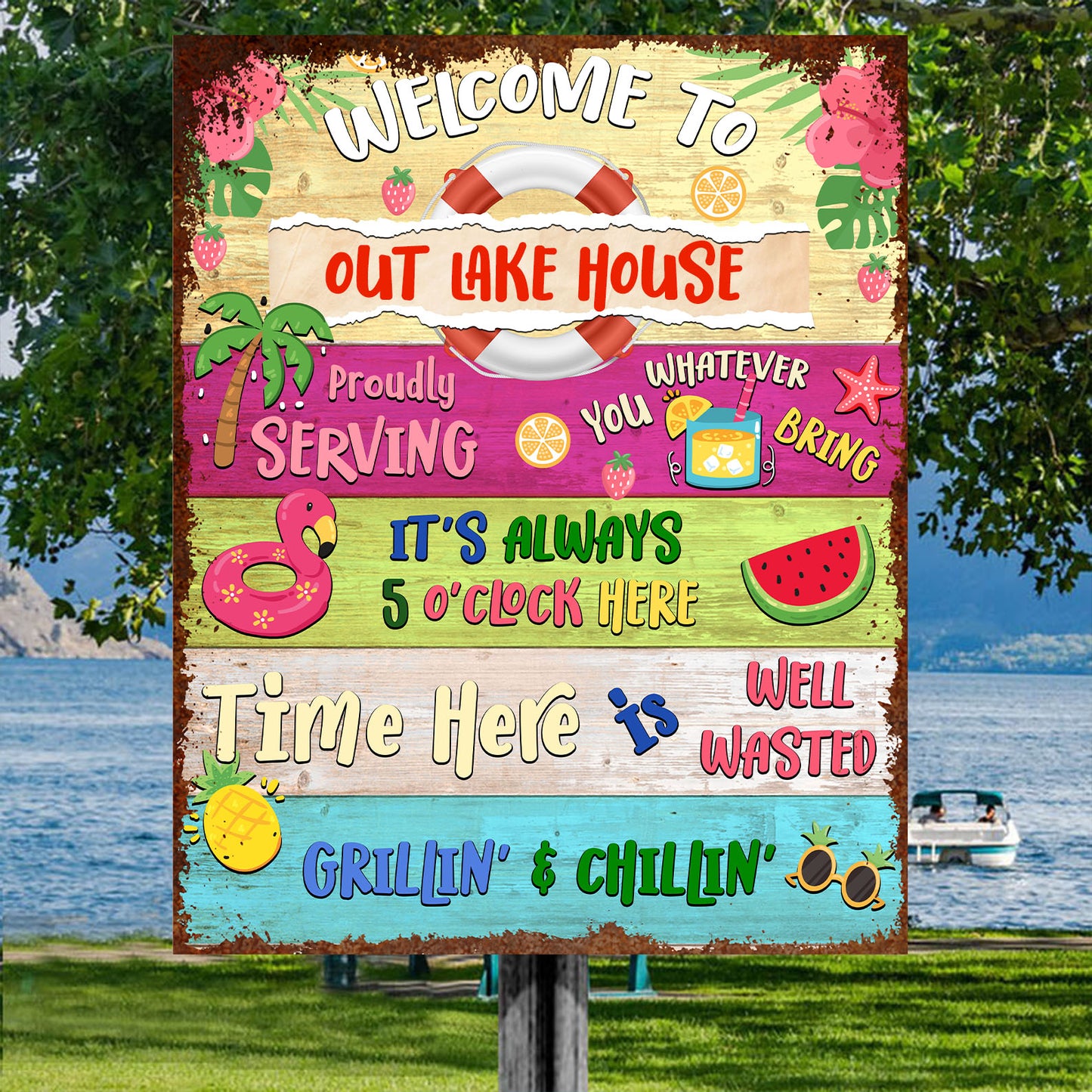 Custom Summer Welcome Sign - Summer Party Welcome Sign - Custom Summer Party Sign - Personalized Summer Decoration - Hello Summer Sign