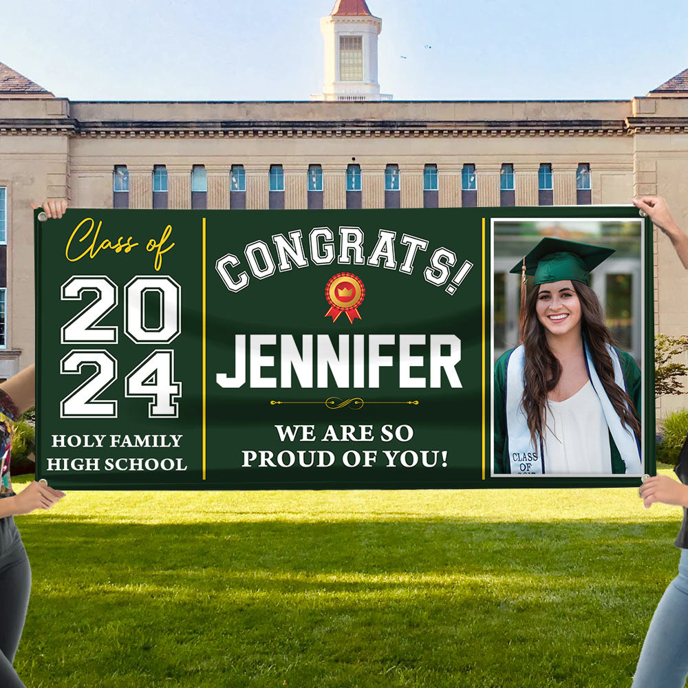 Classic Congratulations Class Of 2024 Banner - Graduation Banner - Unique Graduation Gift - Door Banner