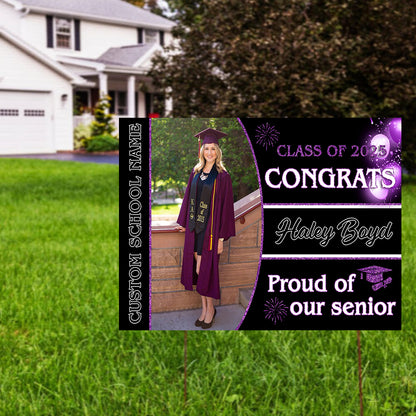 Proud Of Our Senior Party Lawn Sign, Graduation Gift - Personalized Graduation Lawn Sign With Stake