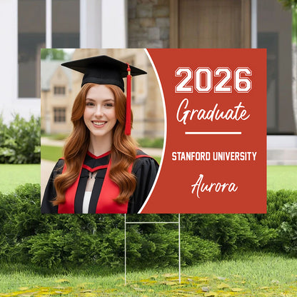 Class Of 2026 Graduate, Graduation Gift - Personalized Graduation Lawn Sign With Stake