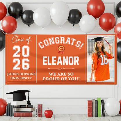 Classic Congratulations Class Of 2026 Banner - Graduation Banner - Unique Graduation Gift - Door Banner