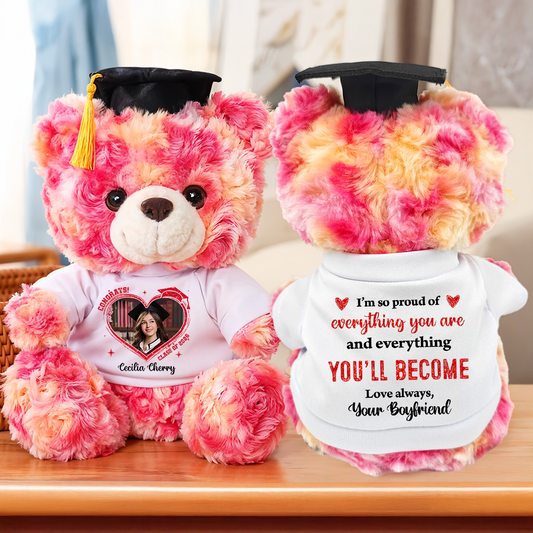 I’m So Proud Of Everything You Are Grad Bear With Cap - Teddy Bear With Personalized Shirt