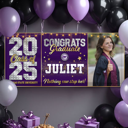 Diamond Congratulations Class Of 2025 Banner - Graduation Banner - Unique Graduation Gift - Door Banner