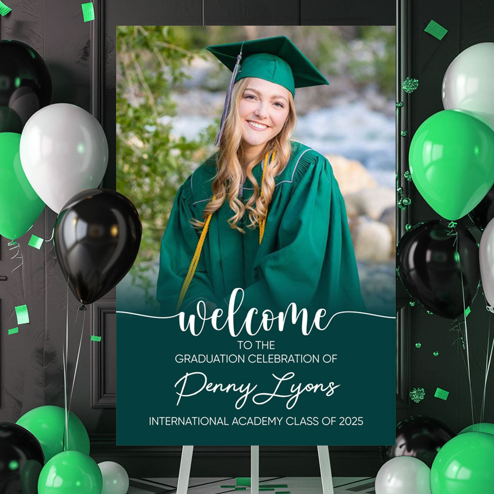 Custom Class Of 2025 Color - Graduation Party Welcome Sign - Custom Photo Grad Party Sign - Personalized Graduation Decoration - Graduation Poster