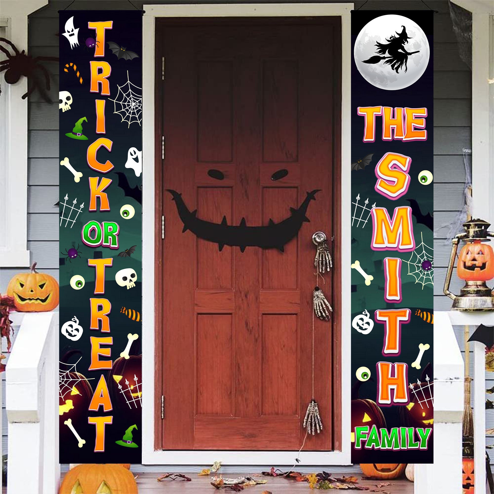 Halloween Outdoor Decor - Trick or Treat Banner for Halloween - Door Banner for the Porch, to Hang on the Garage Door