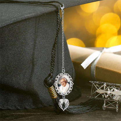 Personalized Graduation Tassel with 1-3 Photo - Custom Photo Charm With Angel Wings Graduation Tassel