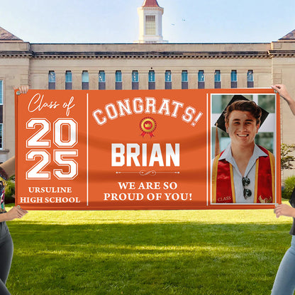 Classic Congratulations Class Of 2025 Banner - Graduation Banner - Unique Graduation Gift - Door Banner