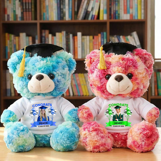 Class Of 2026 Congrats Graduate Bear With Cap - Teddy Bear With Personalized Shirt