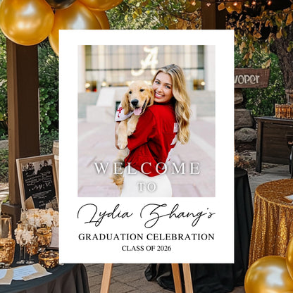 Custom Class Of 2025 - Graduation Party Welcome Sign - Custom Photo Grad Party Sign - Personalized Graduation Decoration - Graduation Poster