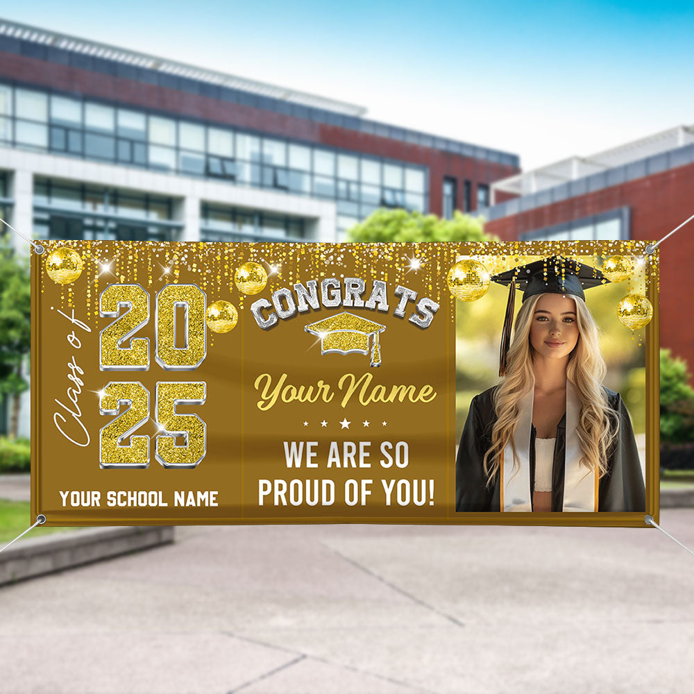 Disco Class Of 2025 - Graduation Banner - Unique Graduation Gift - Door Banner