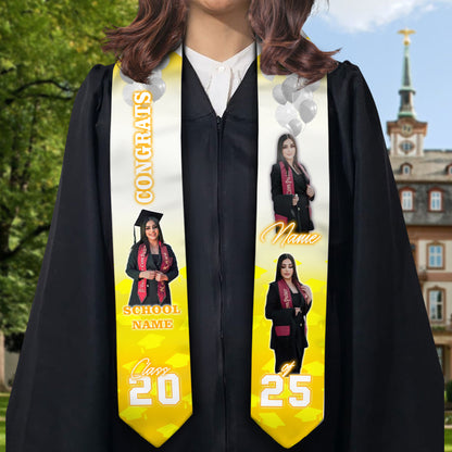 Congrats Graduatoion - Custom Graduation Stoles with Photo - Graduation Gift