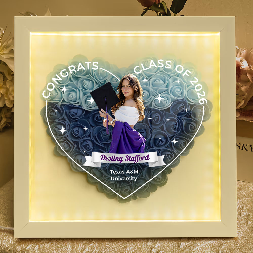 Class of 2025 Graduation Gift Box - Personalized Flower Shadow Box