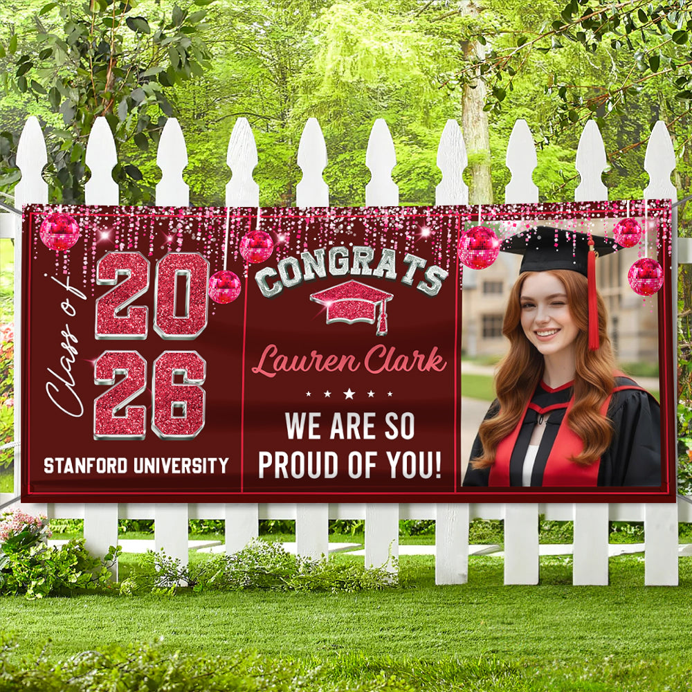 Disco Class Of 2026 - Graduation Banner - Unique Graduation Gift - Door Banner