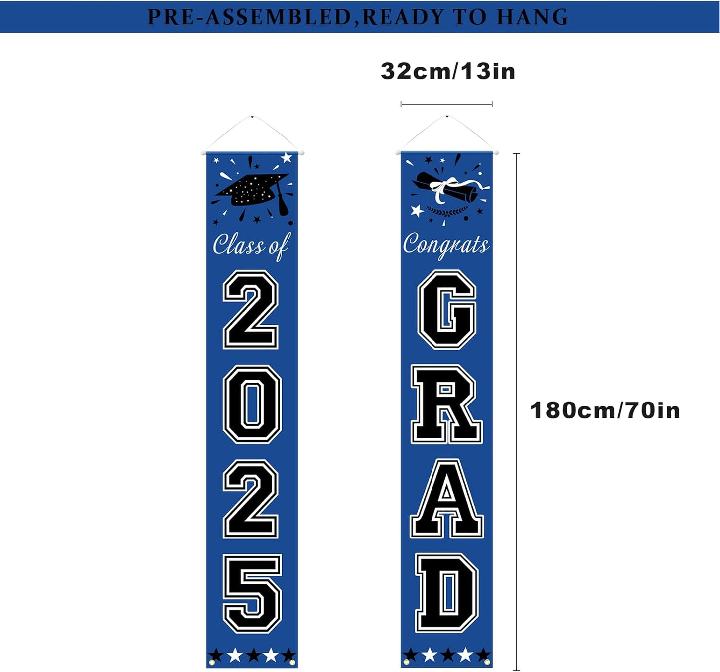 Graduation Door Banner, 2025 Grad Congratulations Front Door Hanging Banner, for Garage Doorframe