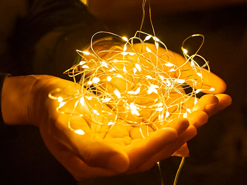Mini Fairy Lights, Led Waterproof String Twinkle Lights for Decoration(Warm White, Battery not included)