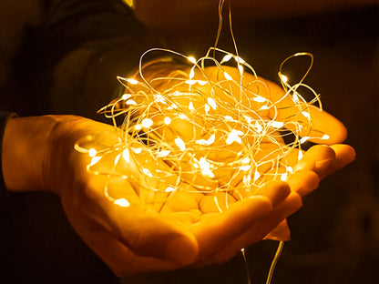 Mini Fairy Lights, Led Waterproof String Twinkle Lights for Decoration(Warm White, Battery not included)