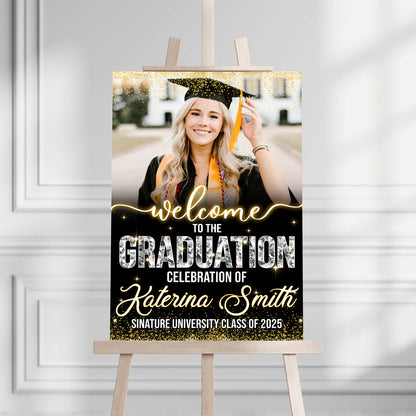 Custom Photo Grad Party Sign - Personalized Graduation Decoration