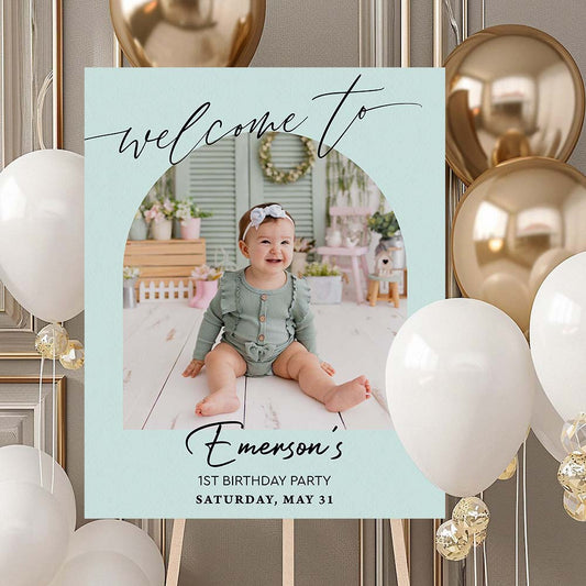 Happy Birthday Welcome Sign - Personalized Baby Welcome Sign - Welcome Sign Decor