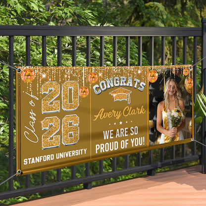 Disco Class Of 2026 - Graduation Banner - Unique Graduation Gift - Door Banner