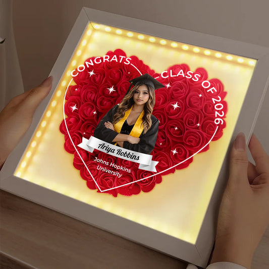 Class of 2025 Graduation Gift Box - Personalized Flower Shadow Box