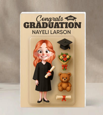 Congrats Graduation - Graduation Gift - Custom Figure Personalized Acrylic Block Plaque