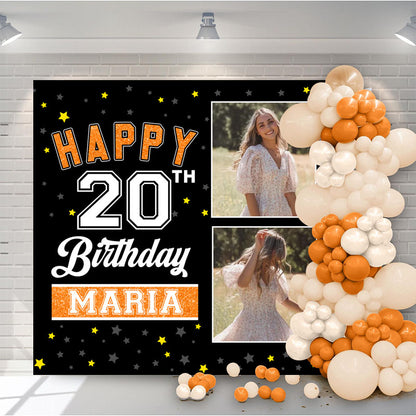 Happy Birthday Party Backdrop - First Birthday Party - Personalized Custom Birthday Party Backdrop