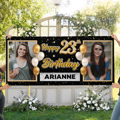 Bubble Happy Birthday Classic Banner - Birthday Garage Door Decorations, Single Garage, Garage Door Banner