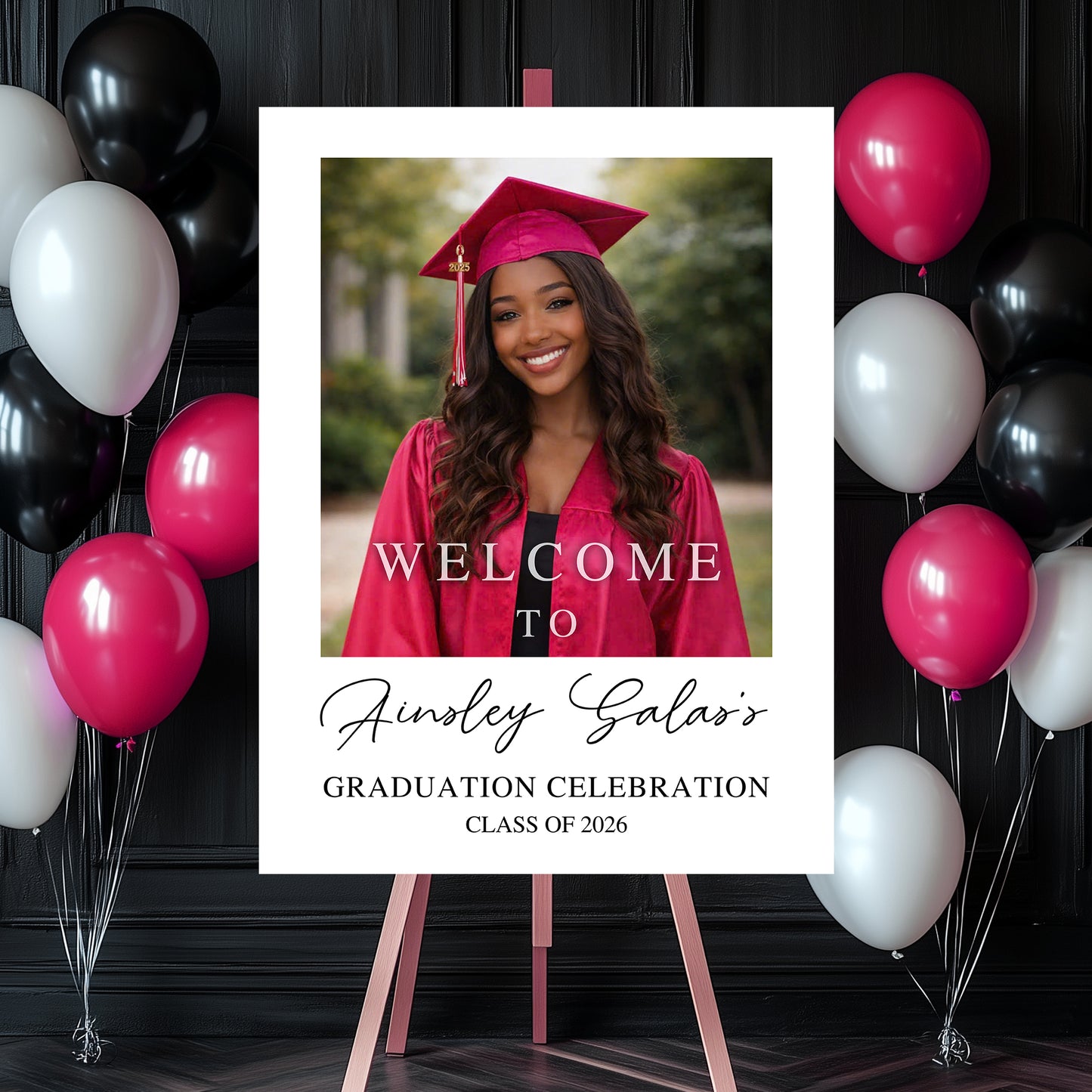 Custom Class Of 2025 - Graduation Party Welcome Sign - Custom Photo Grad Party Sign - Personalized Graduation Decoration - Graduation Poster