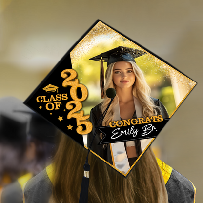 Gliiter Cap Topper Class Of 2025 - Graduation Decoration - Decorations For Grad Cap