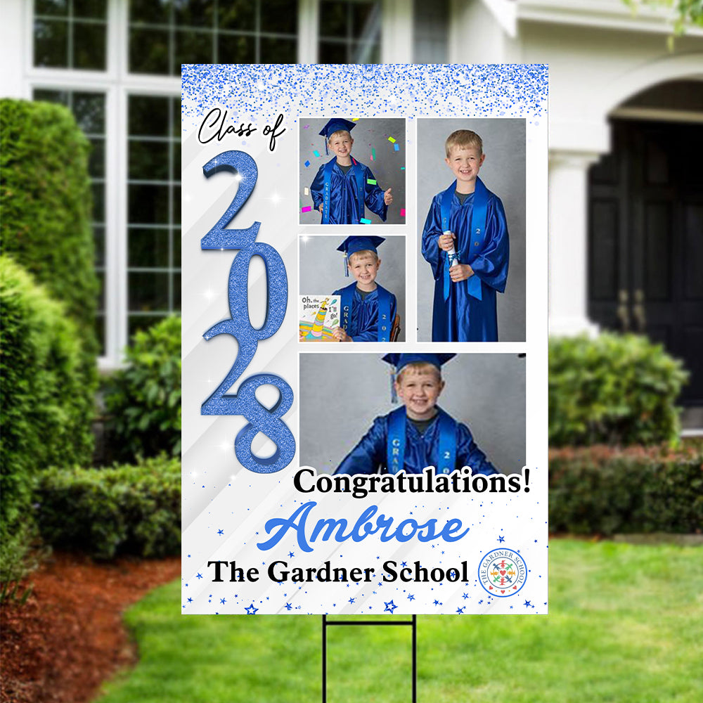 Custom Graduation Party Welcome Sign - Class Of 2025 - Custom Photo Grad Party Sign - Personalized Graduation Decoration