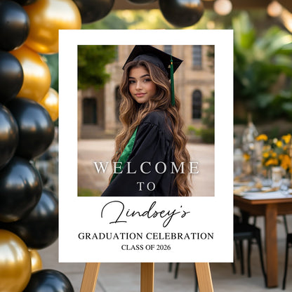 Custom Class Of 2025 - Graduation Party Welcome Sign - Custom Photo Grad Party Sign - Personalized Graduation Decoration - Graduation Poster