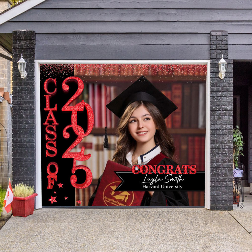 Evridwear GIitter Styles 2025 Congratulations Class Of 2025 - Graduation Garage Door Decoration