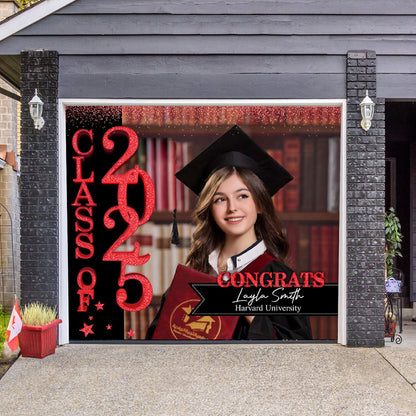 Evridwear GIitter Styles 2025 Congratulations Class Of 2025 - Graduation Garage Door Decoration