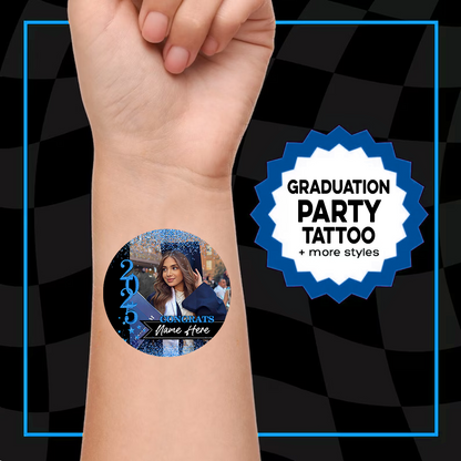 Class of 2025 Graduation Glitter Sticker and Tattoo - Personalized Tattoos & Stickers