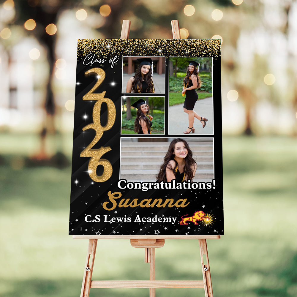 Custom Graduation Party Welcome Sign - Class Of 2025 - Custom Photo Grad Party Sign - Personalized Graduation Decoration