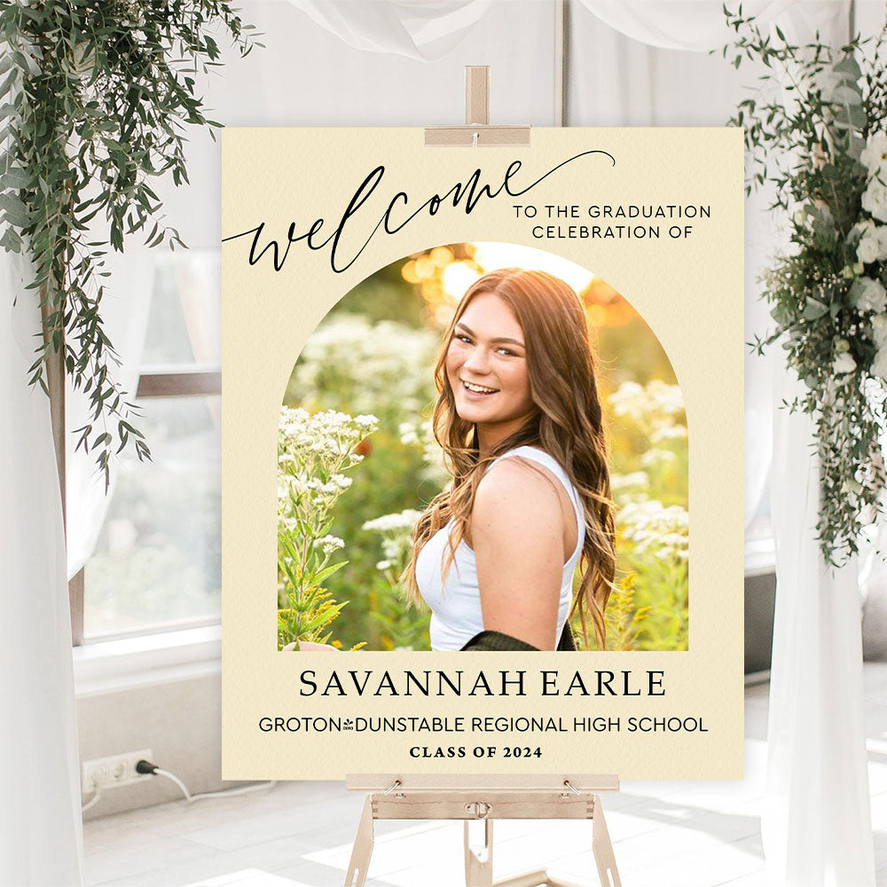 Color Welcome Sign - Custom Class Of 2024 Graduation Party Welcome Sign - Wildflower Graduation Party Welcome Sign