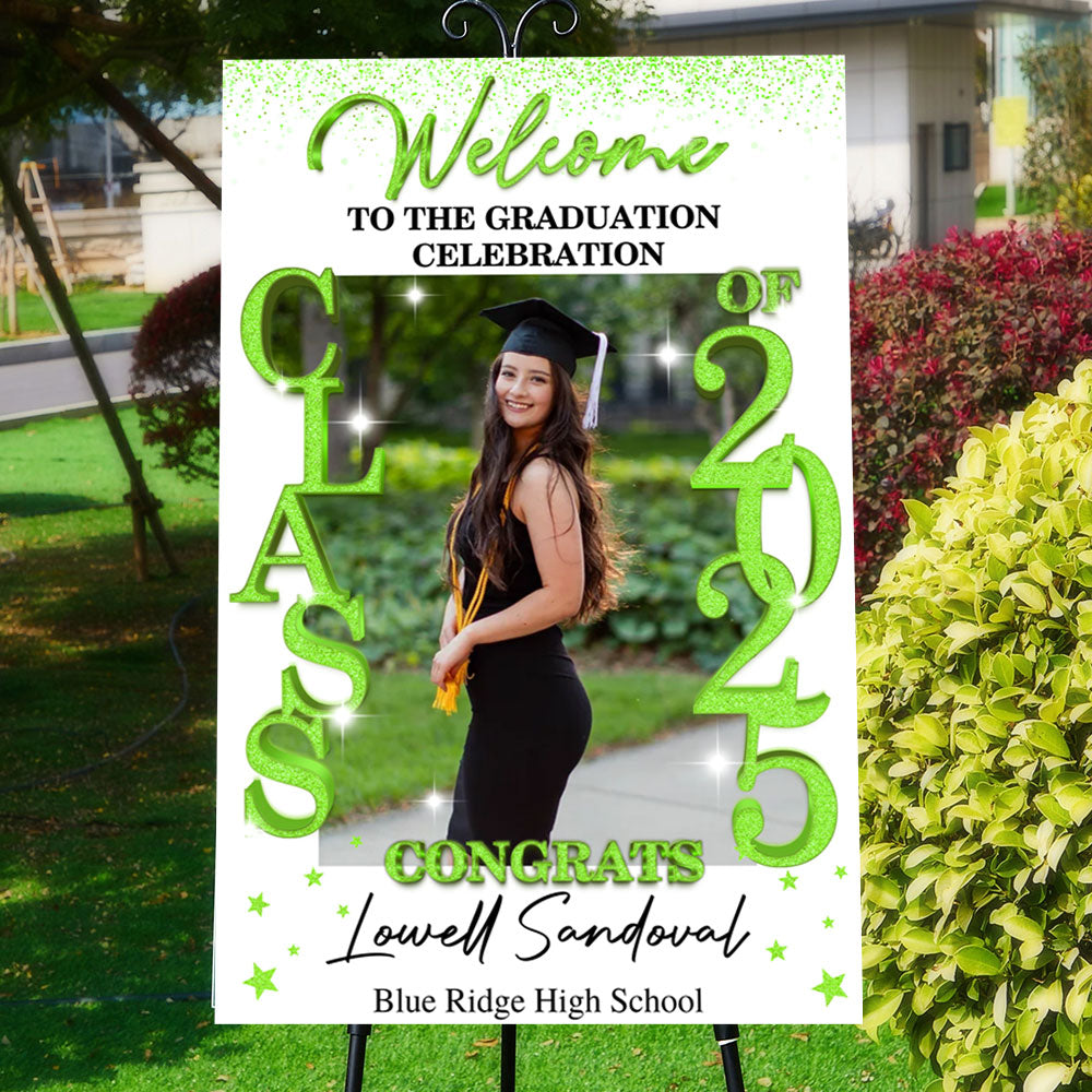 Class Of 2025 - Graduation Party Welcome Sign - Custom Photo Grad Party Sign - Personalized Graduation Decoration