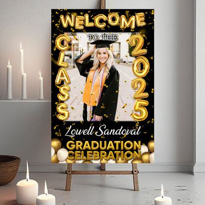 Bubble Styles Class Of 2025 - Graduation Party Welcome Sign - Custom Photo Grad Party Sign - Personalized Graduation Decoration