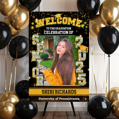 Senior 2025 - Graduation Party Welcome Sign - Custom Photo Grad Party Sign - Personalized Graduation Decoration