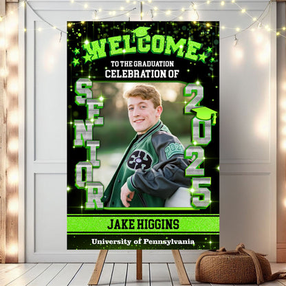 Senior 2025 - Graduation Party Welcome Sign - Custom Photo Grad Party Sign - Personalized Graduation Decoration