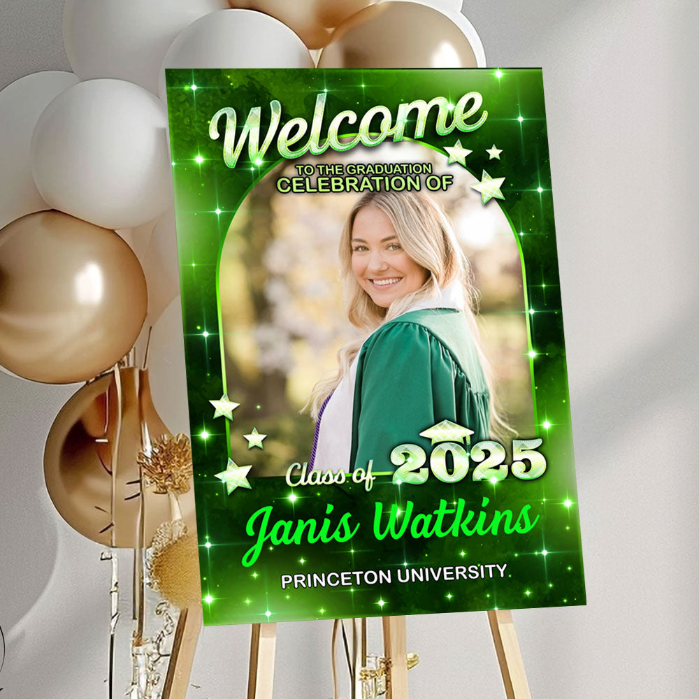 Star Styles Class Of 2025 - Graduation Party Welcome Sign - Custom Photo Grad Party Sign - Personalized Graduation Decoration