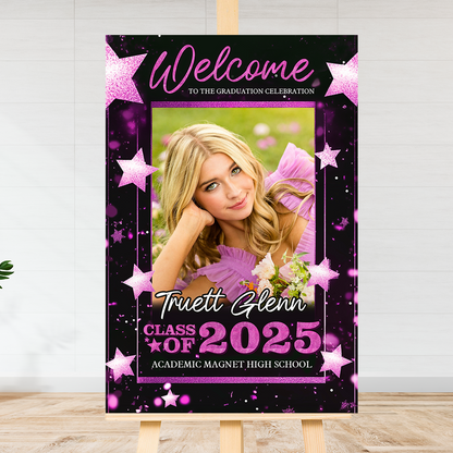 Custom Class Of 2025 Custom Photo - Graduation Party Welcome Sign - Custom Photo Grad Party Sign - Personalized Graduation Decoration - Graduation Poster