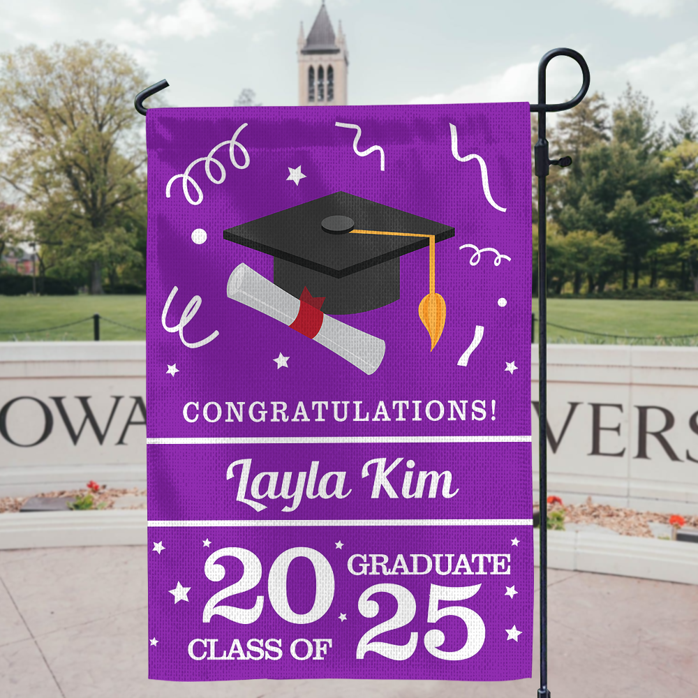 Custom Graduation Flag, Graduate Yard Sign, College Grad Flag, College Class of 2025 Grad Flag, Personalized College Yard Flag