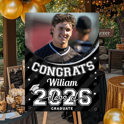 Class Of 2026 Welcome Sign - Custom Photo Grad Party Sign - Personalized Graduation Decoration