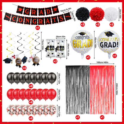 Set 110 Balloons Happy Graduation Balloons Set - Congrats Grad Balloons for Party Surprise