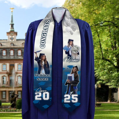 Congrats Graduatoion - Custom Graduation Stoles with Photo - Graduation Gift