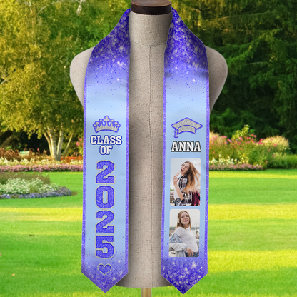 Senior Graduation Stoles with Photo, Special Graduation Gift, Graduation Sash Class of 2025 with Photos Picture