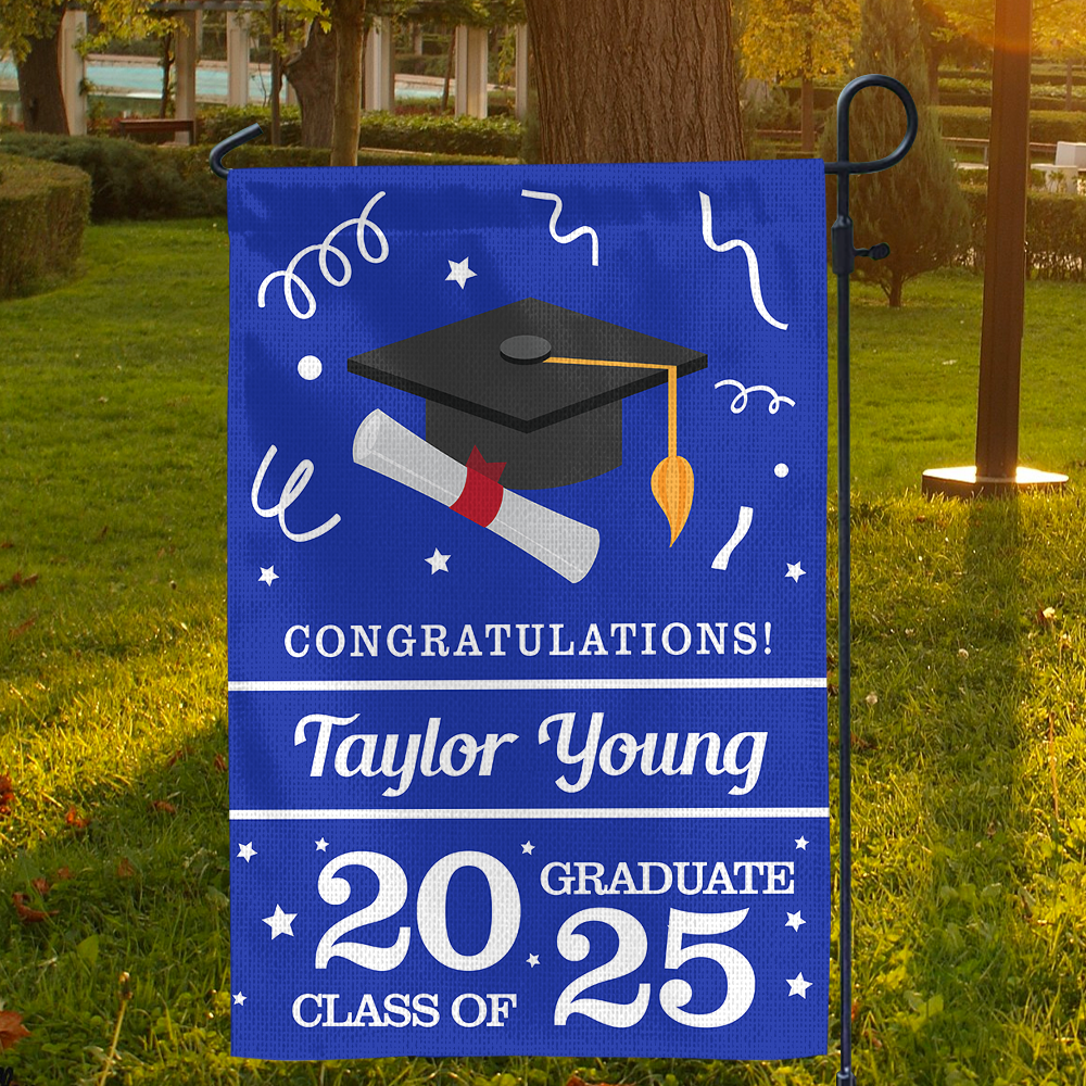 Custom Graduation Flag, Graduate Yard Sign, College Grad Flag, College Class of 2025 Grad Flag, Personalized College Yard Flag